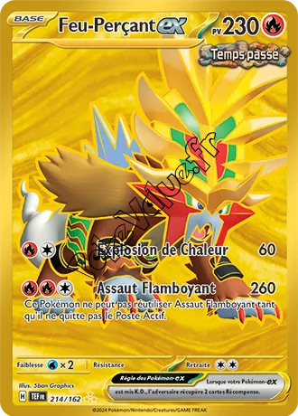 Carte Pokémon Feu-Perçant ex  n°214 de la série Forces Temporelles