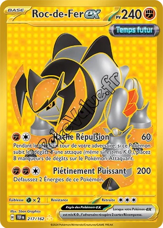 Carte Pokémon Roc-de-Fer ex  n°217 de la série Forces Temporelles