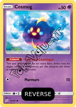 Carte Pokémon Cosmog  Reverse n°69 de la série Duo de Choc