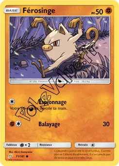 Carte Pokémon Férosinge n°71 de la série Duo de Choc