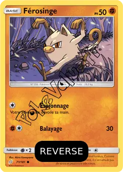 Carte Pokémon Férosinge Reverse n°71 de la série Duo de Choc