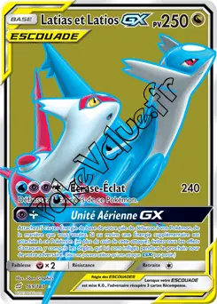 Carte Pokémon Latias et Latios GX n°169 de la série Duo de Choc