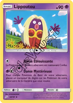 Carte Pokémon Lippoutou n°68 de la série Duo de Choc
