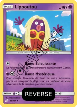 Carte Pokémon Lippoutou Reverse n°68 de la série Duo de Choc