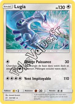 Carte Pokémon Lugia  n°131 de la série Duo de Choc