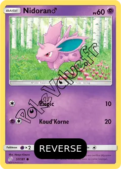 Carte Pokémon Nidoran♂ Reverse n°57 de la série Duo de Choc