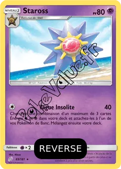 Carte Pokémon Staross Reverse n°65 de la série Duo de Choc