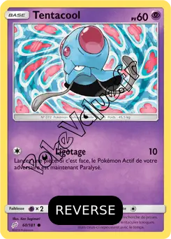 Carte Pokémon Tentacool  Reverse n°60 de la série Duo de Choc