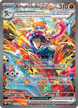 Carte Pokémon Amphinobi ex  n°214 de la série Mascarade Crépusculaire