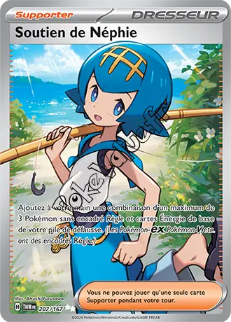 Carte Pokémon Soutien de Néphie n°207 de la série Mascarade Crépusculaire