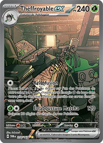 Carte Pokémon Théffroyable ex  n°210 de la série Mascarade Crépusculaire