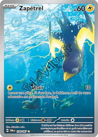 Carte Pokémon Zapétrel  n°178 de la série Mascarade Crépusculaire