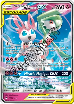 Carte Pokémon Gardevoir et Nymphali GX n°130 de la série Alliance Infaillible