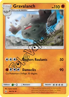 Carte Pokémon Gravalanch n°88 de la série Alliance Infaillible