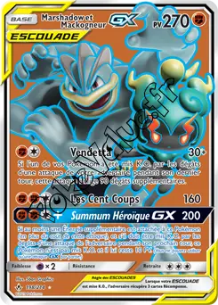 Carte Pokémon Marshadow et Mackogneur GX n°198 de la série Alliance Infaillible