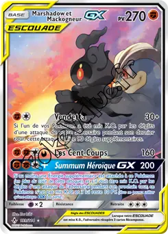 Carte Pokémon Marshadow et Mackogneur GX n°199 de la série Alliance Infaillible