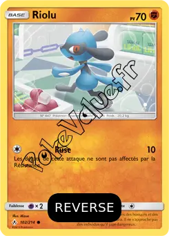 Carte Pokémon Riolu  Reverse n°102 de la série Alliance Infaillible