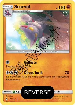 Carte Pokémon Scorvol Reverse n°99 de la série Alliance Infaillible