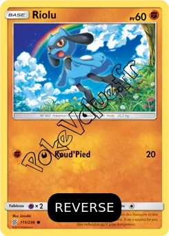 Carte Pokémon Riolu  Reverse n°115 de la série Harmonie des Esprits