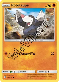 Carte Pokémon Rototaupe n°118 de la série Harmonie des Esprits