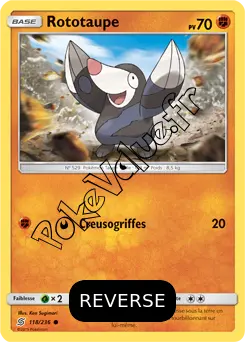Carte Pokémon Rototaupe Reverse n°118 de la série Harmonie des Esprits