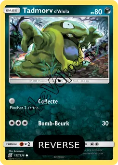 Carte Pokémon Tadmorv d’Alola Reverse n°127 de la série Harmonie des Esprits