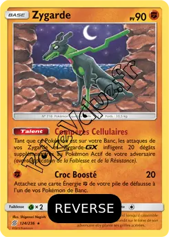 Carte Pokémon Zygarde  Reverse n°124 de la série Harmonie des Esprits