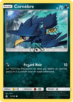 Carte Pokémon Cornèbre n°71 de la série Ultra-Prisme