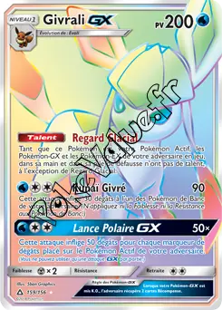 Carte Pokémon Givrali GX n°159 de la série Ultra-Prisme