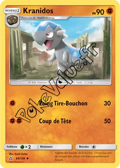 Carte Pokémon Kranidos n°64 de la série Ultra-Prisme