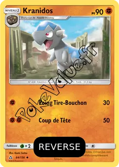Carte Pokémon Kranidos Reverse n°64 de la série Ultra-Prisme