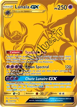 Carte Pokémon Lunala GX  n°172 de la série Ultra-Prisme