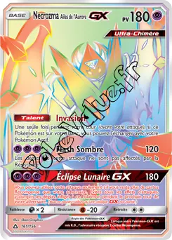Carte Pokémon Necrozma Ailes de l’Aurore GX n°161 de la série Ultra-Prisme