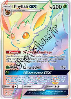 Carte Pokémon Phyllali GX n°157 de la série Ultra-Prisme